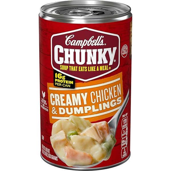 CAMPBELL’S CHUNKY SOUP, CREAMY CHICKEN AND DUMPLINGS SOUP, 18.8 OZ CAN