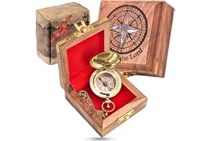 THOR VIKING VALHALLA Brass Compass in Wooden box-2025 Graduation Gifts for Him,College,High School,Birthday Gift Idea for Son,Boys,Daughter,Husband,Office Decor, Inspirational,Motivational Present-Greeting Card Included