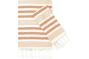 Folkulture Orange Hand Towels for Bathroom, Set of 2 Decorative Hand Towels with Hanging Loop, 100% Cotton Turkish Hand Towels Set or Boho Hand Towels for Fall Decor 16" x 30"