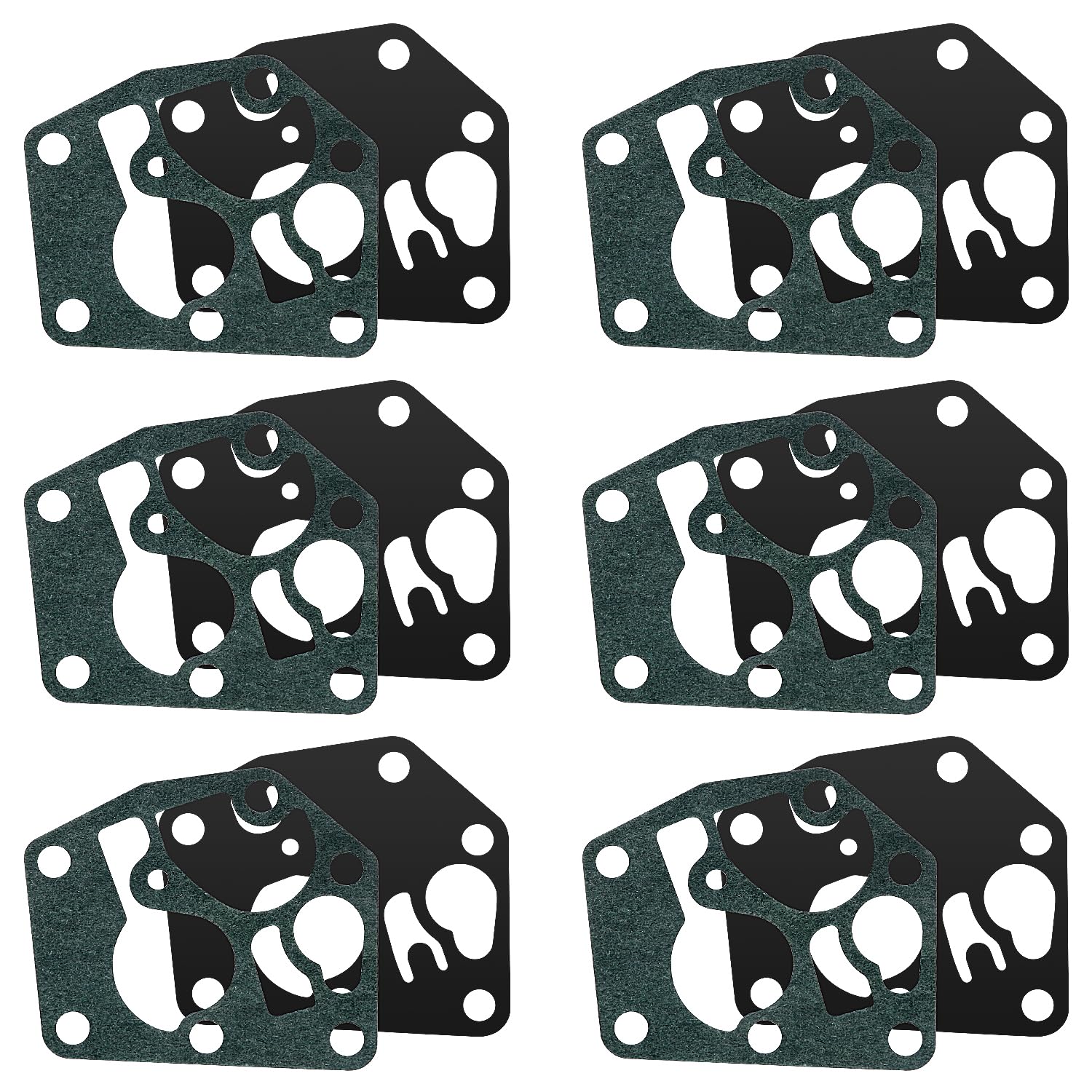 VooGenzek 6 Set Carburettor Diaphragm Gasket, Carburetor Gasket 495770, 795083 Carburettor Diaphragm, Compatible with Briggs & Stratton 495770 795083 281028 5083h 5083
