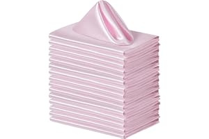 Counfeisly 100 Pack Square Satin Dinner Napkins, 20x20 Inches Silky Soft Smooth Table Cloth Napkins for Restaurant Weddings Banquet Party Decoration, Pink