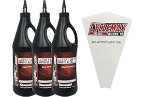 Cyclemax Three Pack Compatible with Kawasaki KPO Gear + Wet Brake Oil K6103G-101-01Q Contains Three Quarts and a Funnel