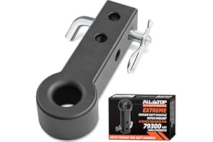 ALL-TOP Soft Shackle Hitch Mount for 2" Receiver, 79300Lbs Break Strength 11000Lbs WLL, Oversize Smooth Corner Hole for Large Soft Shackles with Dia up to 1.34in