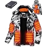GOTOBI Heated Jackets for Men with 12V 18400mAh Battery Pack, Heated Coat with 8 Heated Zones, Winter Waterproof Ski Jacket