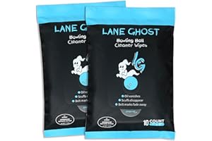 LANE GHOST Bowling Ball Cleaner Wipes 20 Count | USBC Approved | Cleaning Cloth for Oil, Dirt, Grime, Scuff, and Belt Marks | Resealable Pouch | Safe for All Balls | Restores Tack and Prolongs Lifespan of Ball