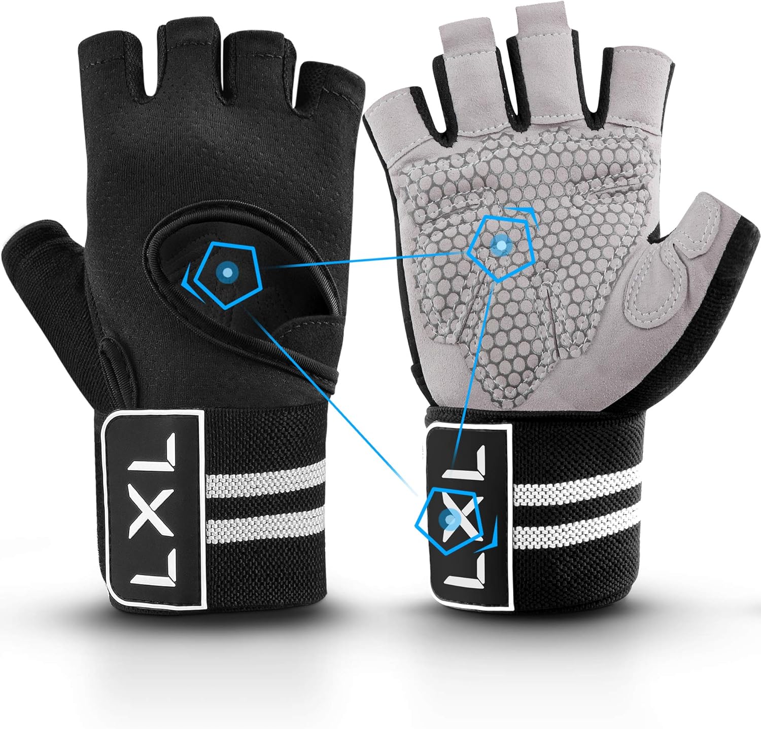 [Latest 2021] Breathable Workout Gloves Weight Lifting Gym Gloves with Wrist Wrap Support for Men Women, Full Palm Protection, for Weightlifting, Training, Fitness, Exercise Hanging, Pull ups : Sports & Outdoors