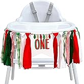 ZAIBIANHAO Christmas High Chair Banner - Red and Green One Sign Banner for 1st Birthday Decorations,Merry Christmas Garland,Xmas Birthday Party Supplies