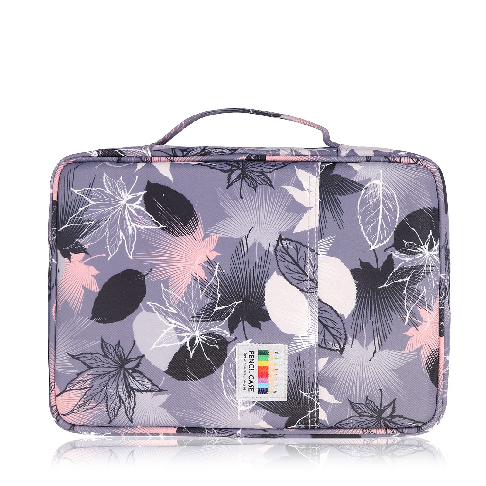 AYVANBER Colored Pencil Case 220 Slots Gel Pen Holder Waterproof Organizer Bag Portable Artist Painting Pencil Pouch Handy Storage Box for Watercolor Pen Marker and Stationery Supply (Maple Leaf)