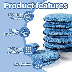 Sukh 12 Pack Microfiber Foam Car Wax Applicator Pad