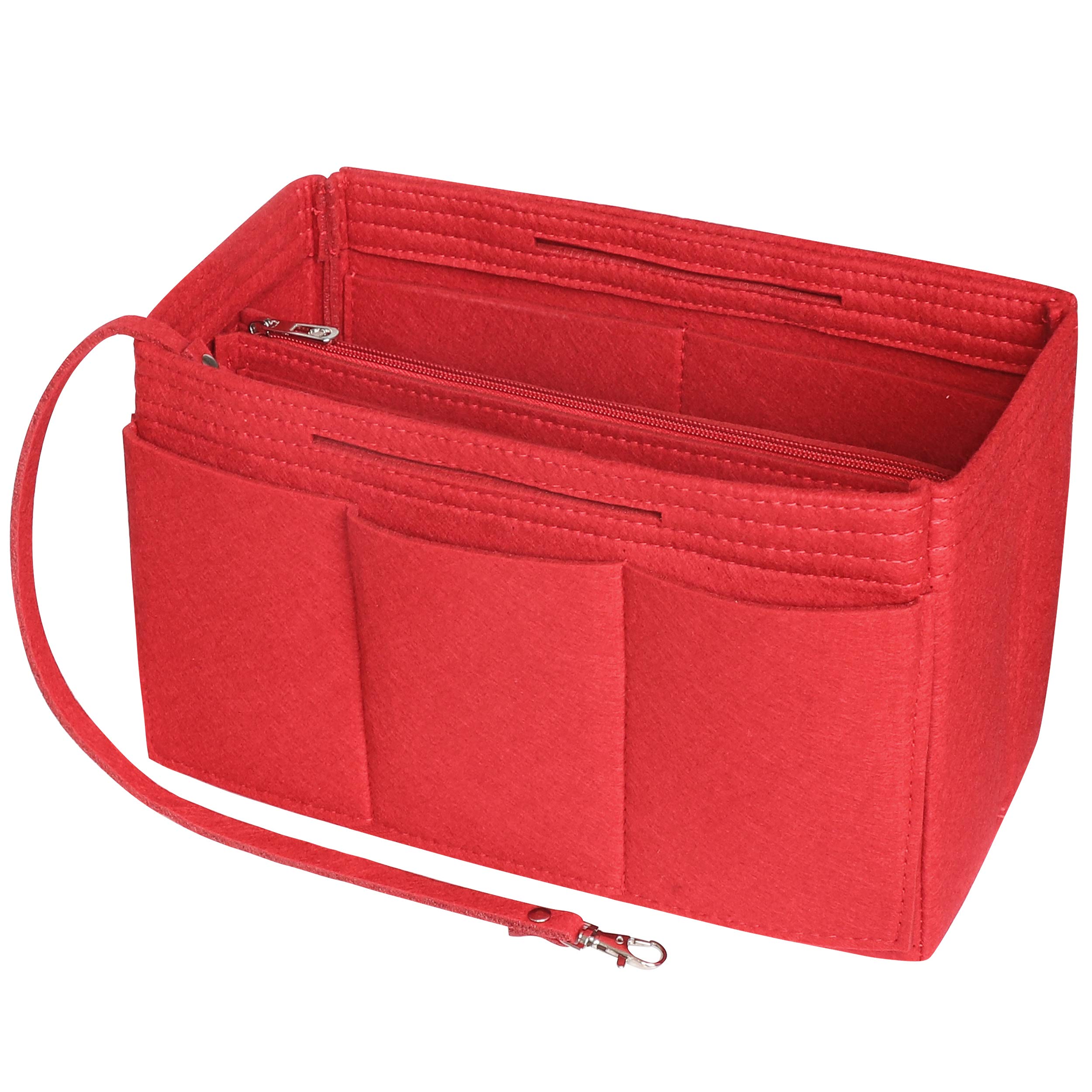 Soyizom Felt Handbag Organiser Insert, Bag In Bag Organiser Insert Handbag Liner, Tote bag organiser insert Fit Speedy 25-40, Neverfull(Red，X-Large)