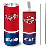 Veminei Tumbler 20oz Straight Skinny Car Cups With Insulated Cup Sleeve Portable Handle, Sports Travel Coffee Mug, Stainless Steel, Insulated,Classic Collection Gifts for Fans