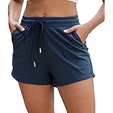 ZKIEYS Womens Sweat Shorts Casual Summer Comfy Lounge Athletic Clothes Elastic Cotton Running Shorts with Pockets