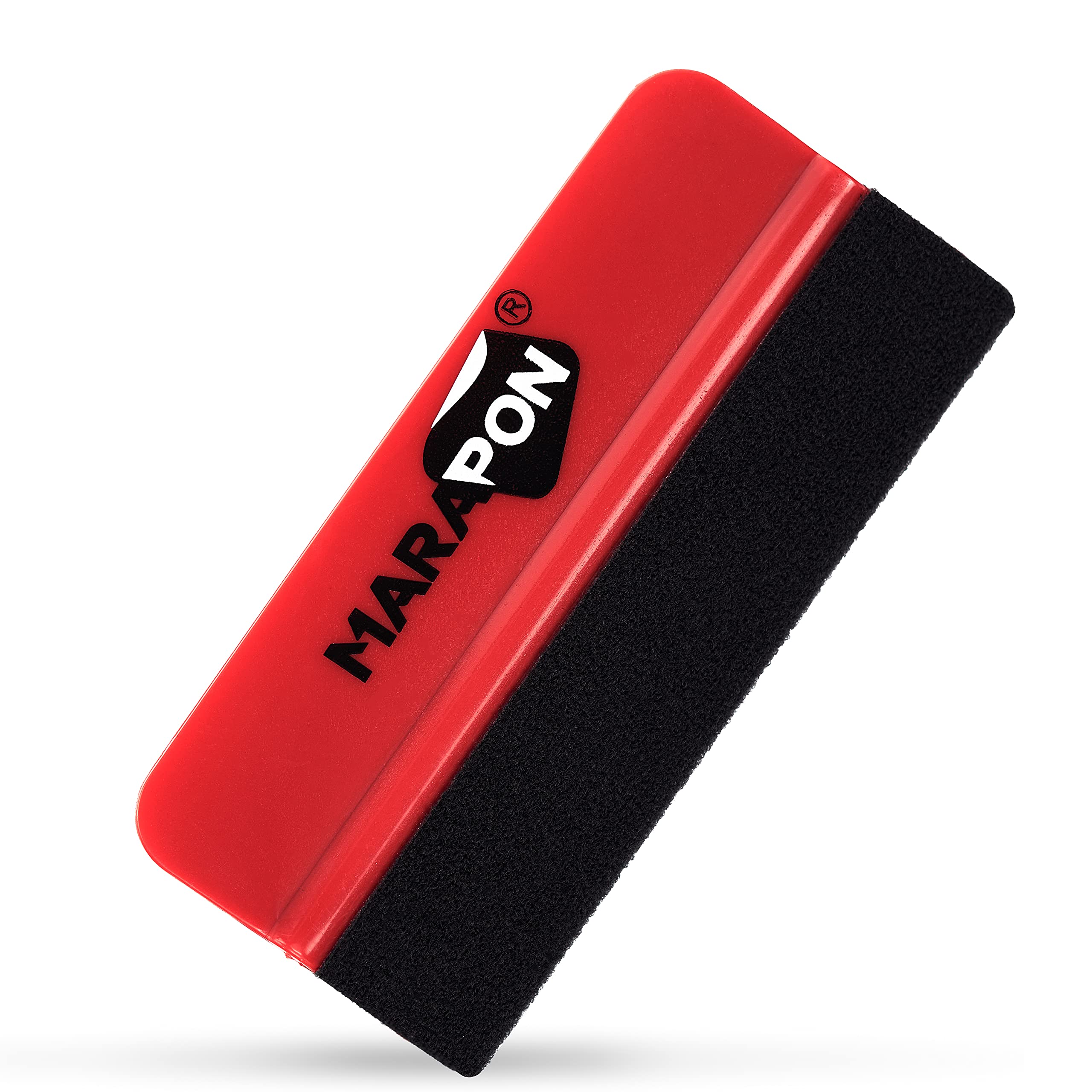 MARAPON® Squeegee for Film [10 x 4.3 cm] with Felt Cover - For Window Films and Cars Film Squeegee Also Suitable for Carbon and Alcantara Film