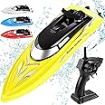 RC Boat Remote Control Boats for Pools and Lakes, Wemfg RH701 15km/h High Speed Mini Boat Toys for Kids Adults Boys Girls Yellow
