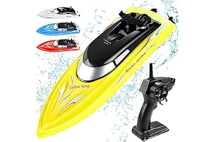 Wemfg RC Boat Remote Control Boats for Pools and Lakes, RH701 15km/h High Speed Mini Boat Toys for Kids Adults Boys Girls Yellow