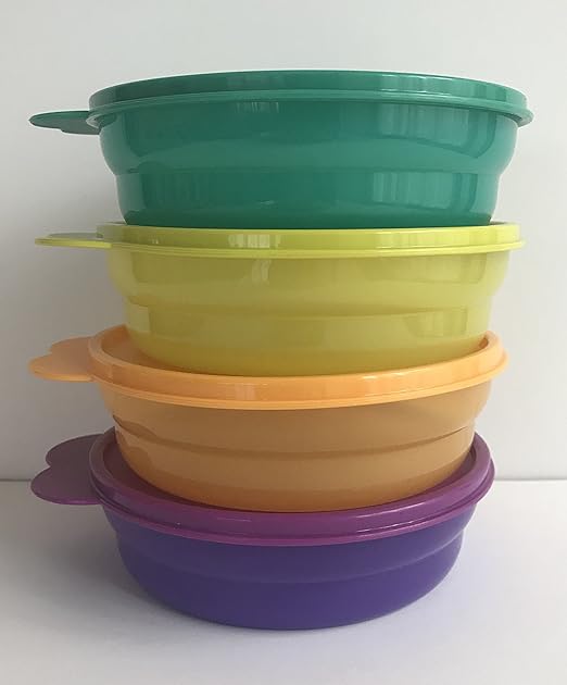 Bowls Microwaveable Cereal Soup With Air Tight Spill Proof Lids, 4
