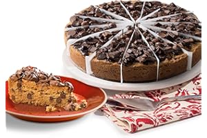 David's Cookies Chocolate Chip Deep Dish Cookie Pie 10" – Pre-Sliced 14 pcs Fresh Gourmet Bakery Dessert Filled with Chocolate Chips & Topped with Chocolate Chunks Holiday & Christmas Treat