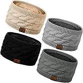 Goocoz 4 Pack Ear Warmer Headband, Knit Earmuffs Winter Headbands for Women, Running Fleece Headband Ear Cover for Cold Weather