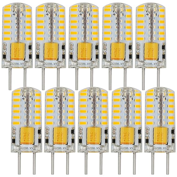 MENGS® 10 Stück GY6.35 2W LED Lampe 48x3014 SMD Warmweiß 3000K AC/DC 12V Mit Silikon Mantel