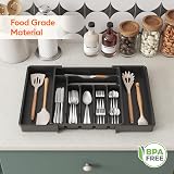 Lifewit Extendable Cutlery Drawer Organizer 9 Compartment 33-57cm Black view 6