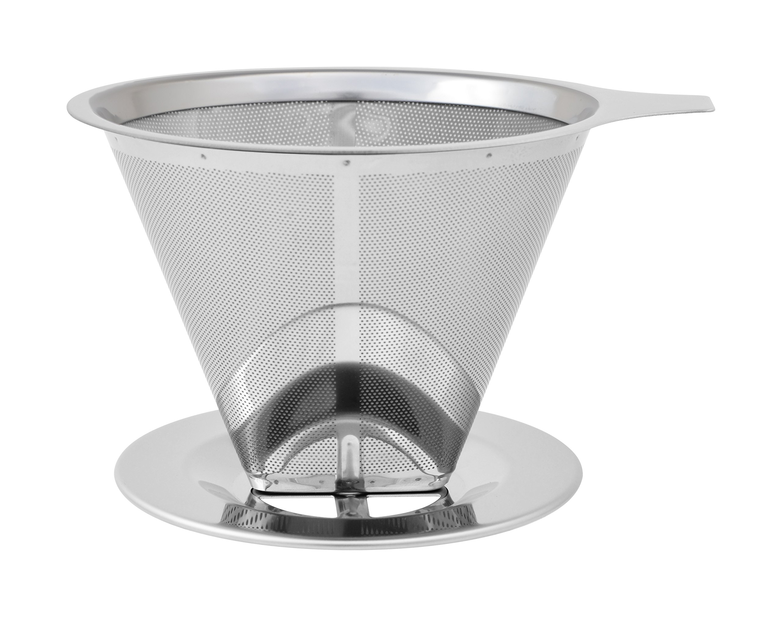 ストリックスデザイン コーヒードリッパー ステンレス 2~4杯用 ペーパーフィルター のいらないステンレスコーヒードリッパー 2層メッシュ ブラシ不要 ステンレスフィルター SD-901 の商品画像
