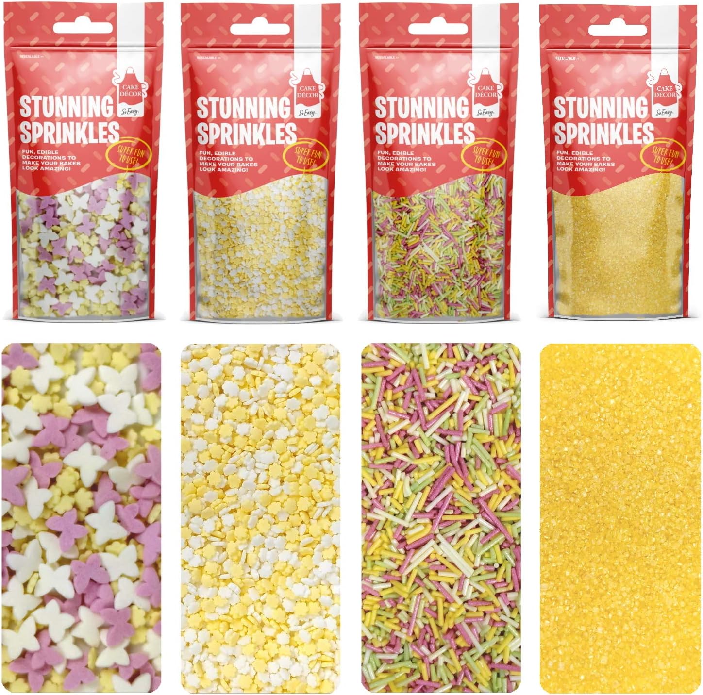 Cake Décor Stunning Easter Sprinkles | 200g Variety Pack | Fun & Edible Spring, Easter & Mothers Day Cake Decorations | Resealable & 100% Recyclable Pouches (Easter 200g)