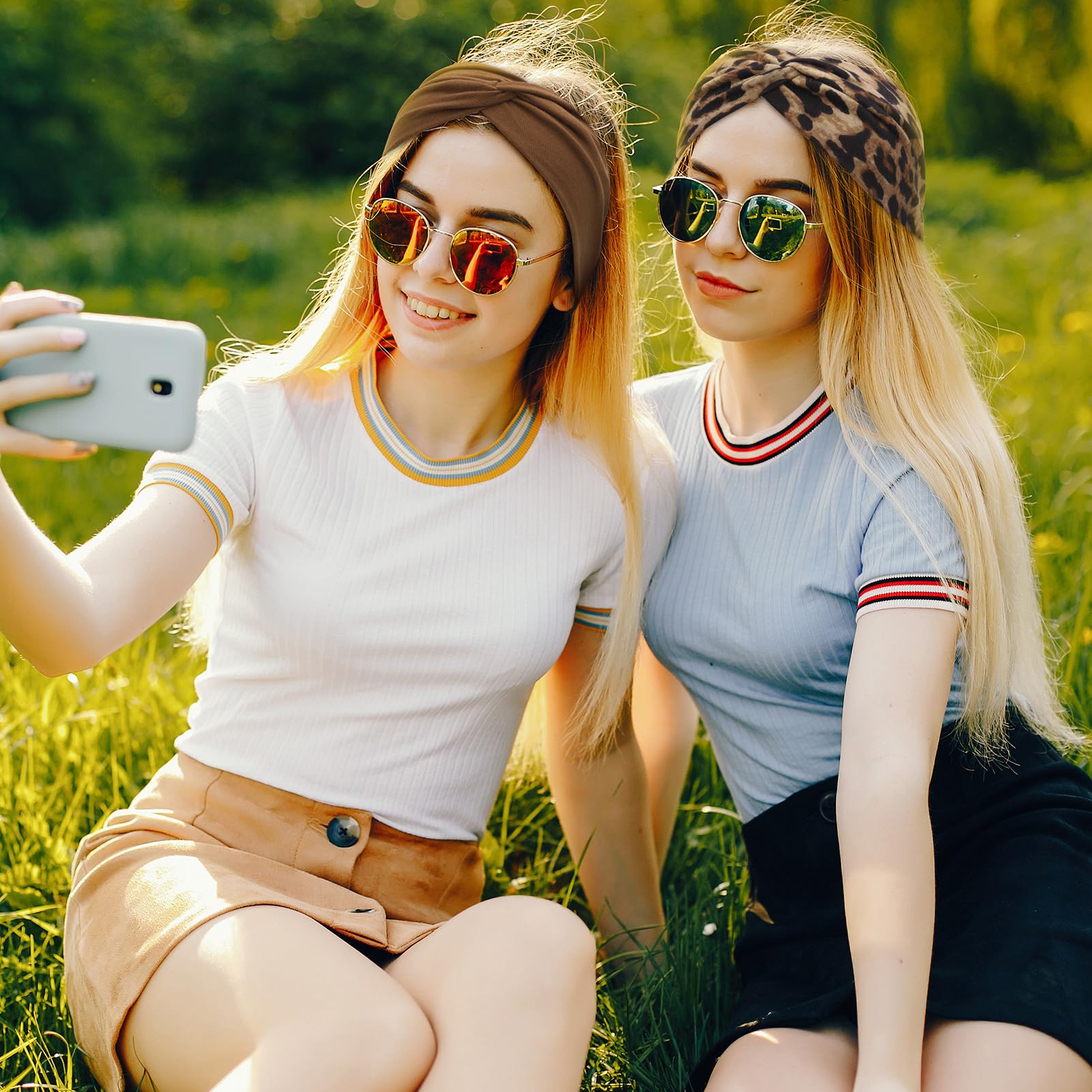 ViEinkaufen 6 Pcs Headbands for Women's Hair, Elastic Head Bands Wide Soft Ladies Headband Boho Fashion Knotted Head Bands Hair Accessories for Women