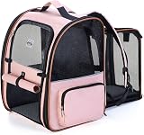 Lekesky Large Cat Carrier Backpack Expandable Pink L 25 Lbs Pet Carrier