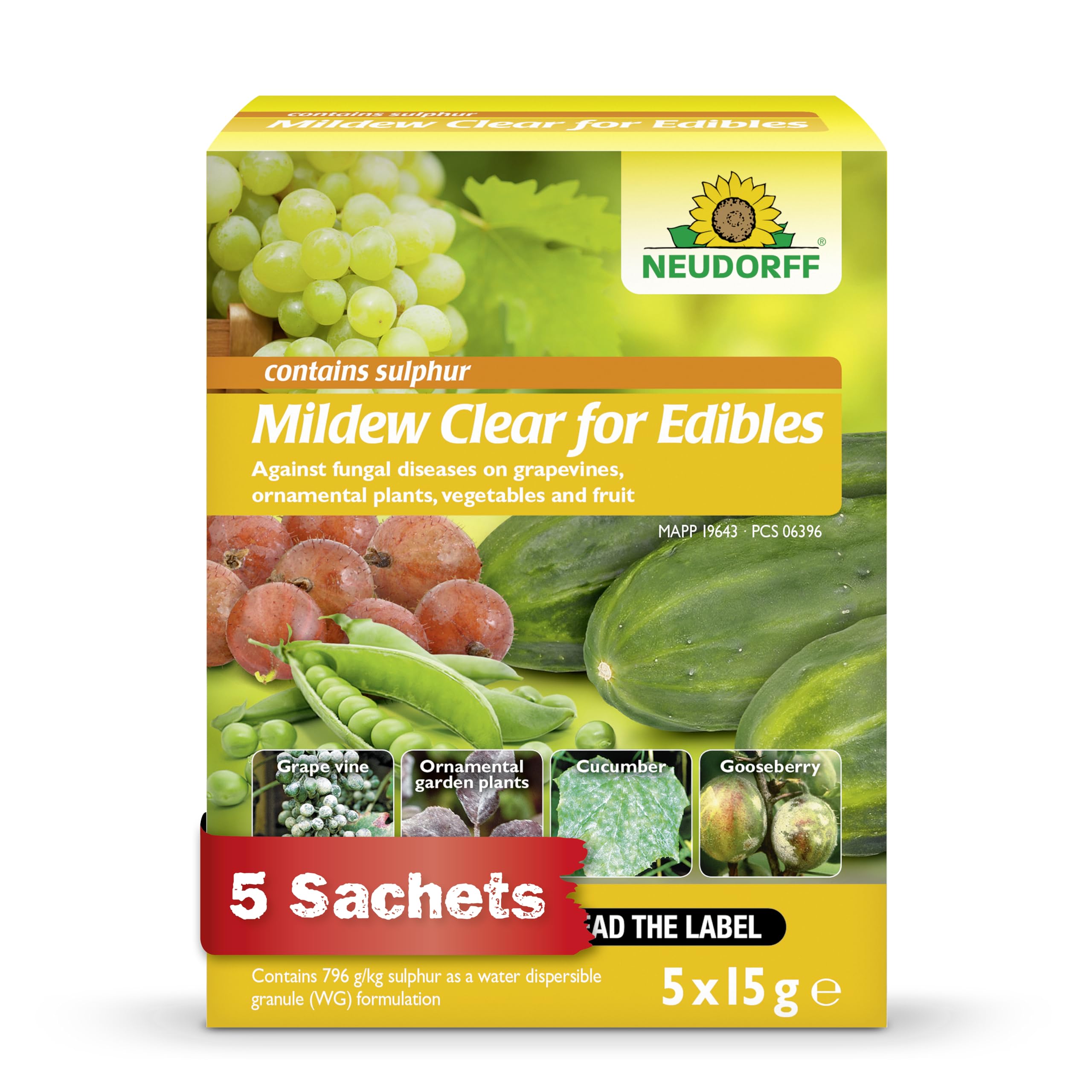 Neudorff Mildew Clear for Edibles – Fungicide for Plants, Effective Powdery Mildew Treatment for Roses, Vegetables & Fruit, 75g