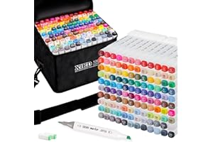 XIEED 120 Colors Premium Alcohol Markers, Alcohol Markers Set with Adjustable Shoulder Strap for Beginners & Artists in Coloring or Sketching