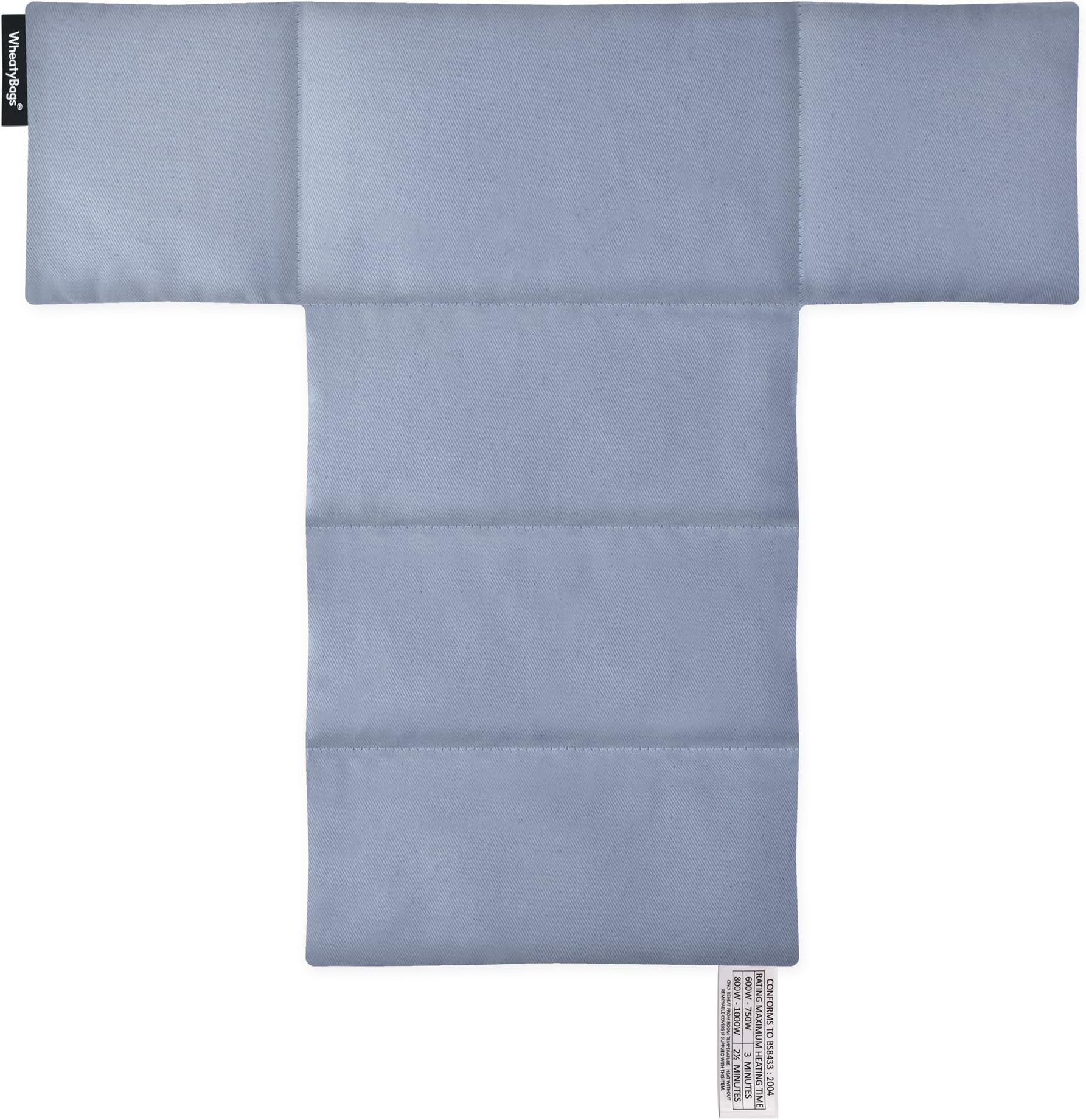 Wheat Bag Microwaveable Heat Pack Upper Neck & Back (T-Shaped) - (Luxury Cotton Fabric - Gothic Blue with Lavender)