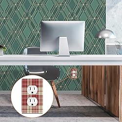 Rustic Accent Red Beige Plaid Pattern Duplex
