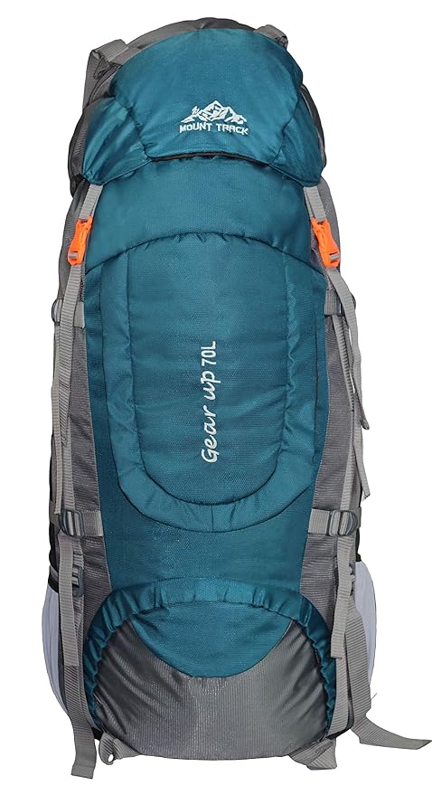 Mount Track Gear Up Rucksack, Hiking & Trekking Backpack 70 Ltrs with Rain Cover and Front Opening