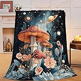 Mushroom Throw Blanket Soft Cozy Fleece Fuzzy Plush Warm Stuff Bedding Mushroom Blanket for Boys Girls Kids Adult Men Women 40"X50"