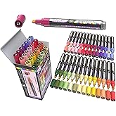 28 Wildflower Colors Acrylic Paint Pens Studio Color Series Markers Set 3mm Medium Tip, Rock Painting, Glass, Mugs, Wood, Metal, Canvas, DIY Projects, Detailing. Non Toxic, Waterbased, Quick Drying
