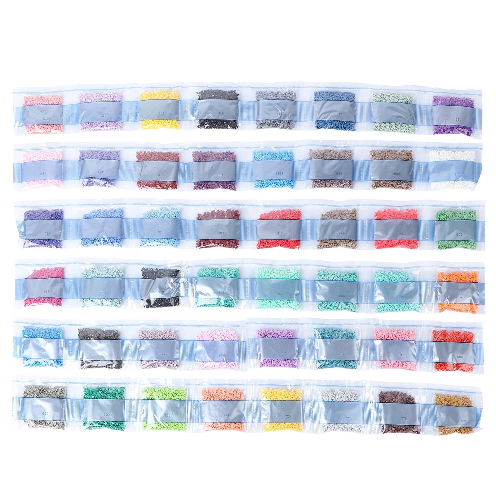 48 Colors Replacement Square Diamonds with Self-Seal Bags for Missing Drills of Diamond Cross Stitch DIY Crafts 2.5mm