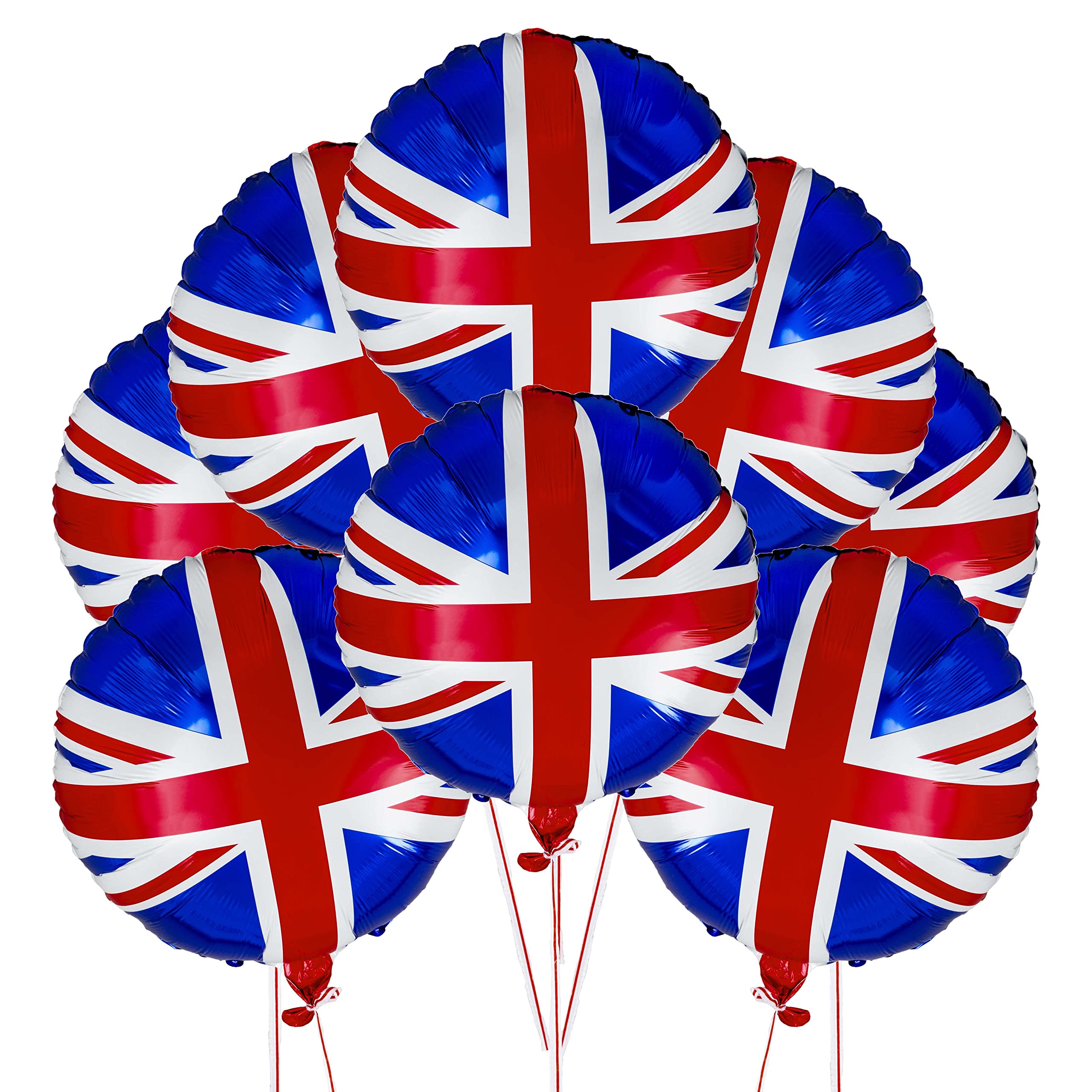 SHATCHI 40Pcs Large Union Jack Foil Balloon 18" Helium Fill Great Britain King Charles III Coronation BBQ Street Party Sports Royal Events Decorations