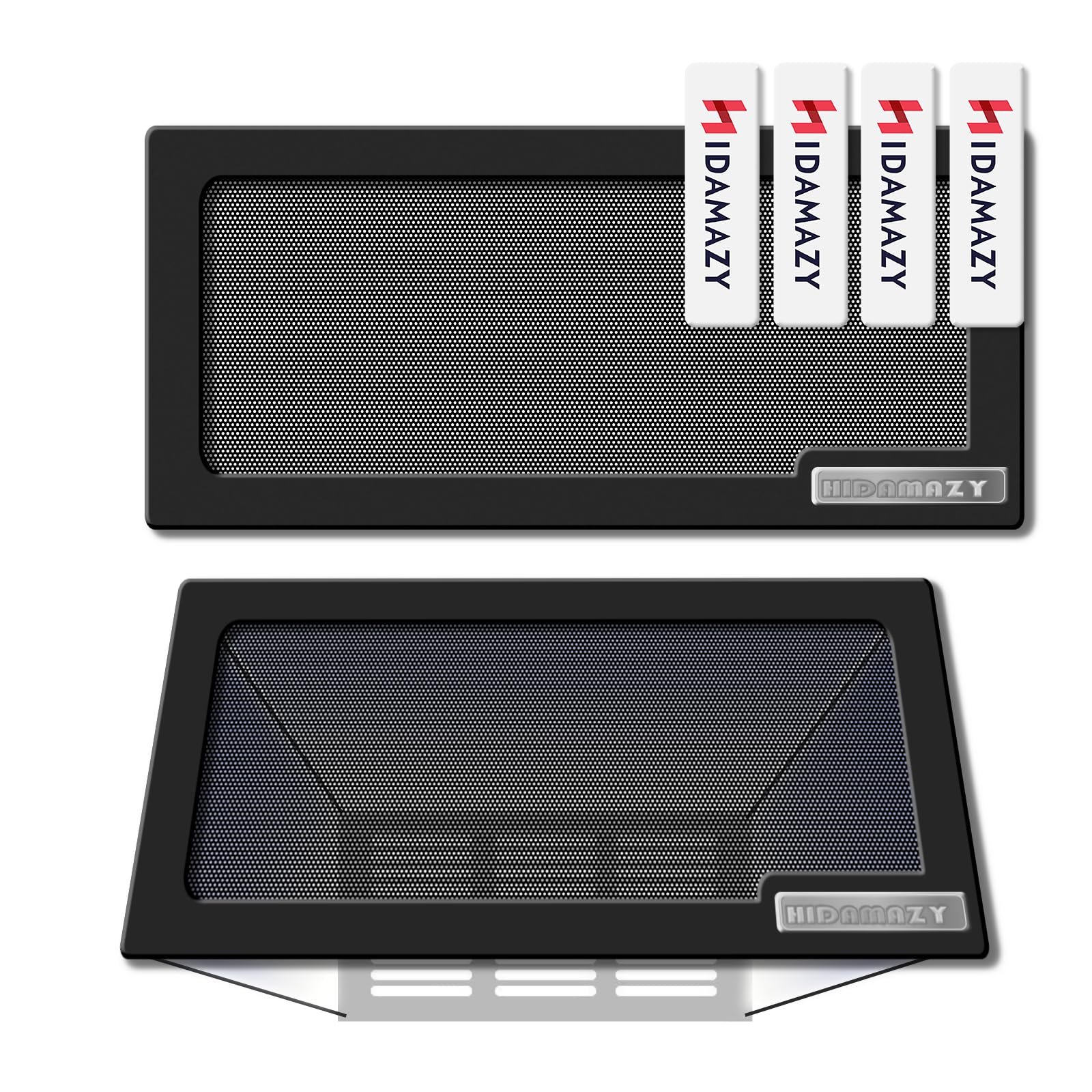 Floor Register Vent Cover 305x140mm, Magnetic Air Vent Screen Mesh Covers Floor Register PVC Vent Mesh for Home Ceiling/Wall/Floor Air Vent Filters (Black, 2 Pack, 5.5x12In)