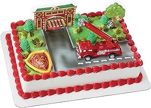 Decopac Decoration De Gateau Camion De Pompiers Et Gare Amazon Ca Maison