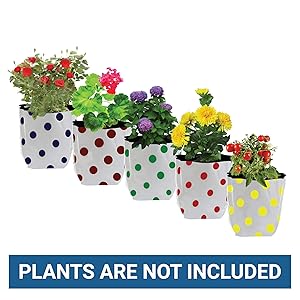 Trust Basket Colourfully Dotted Grow Bags (Multicolour, Pack of 5)
