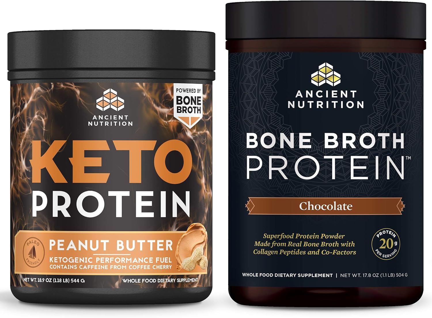 KetoPROTEIN Peanut Butter + Bone Broth Protein Chocolate Bundle