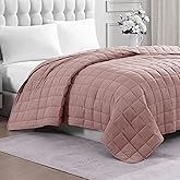 Casa Platino Soft Quilted Microfiber Down Alternative All Season Bed Blanket - Sepia Rose