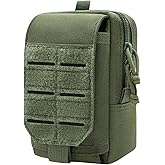 WICKTICK Tactical EDC Pouch, Molle Utility Pouch Gadget Organizer Holder Bag Phone Holster Waist Pack Admin Pouch Tool Pocket for Outdoor Activities, Attached to Backpack/Vest/Belt (Green, Basic)