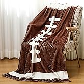 Fanfanwin 1 Pcs Football Flannel Blanket 40"x60" Football Fleece Throw Blanket for Teen Team Coach Gifts Ball Themed Accessories Decoration for Sport Lovers Birthday Christmas Adult Gift Favors