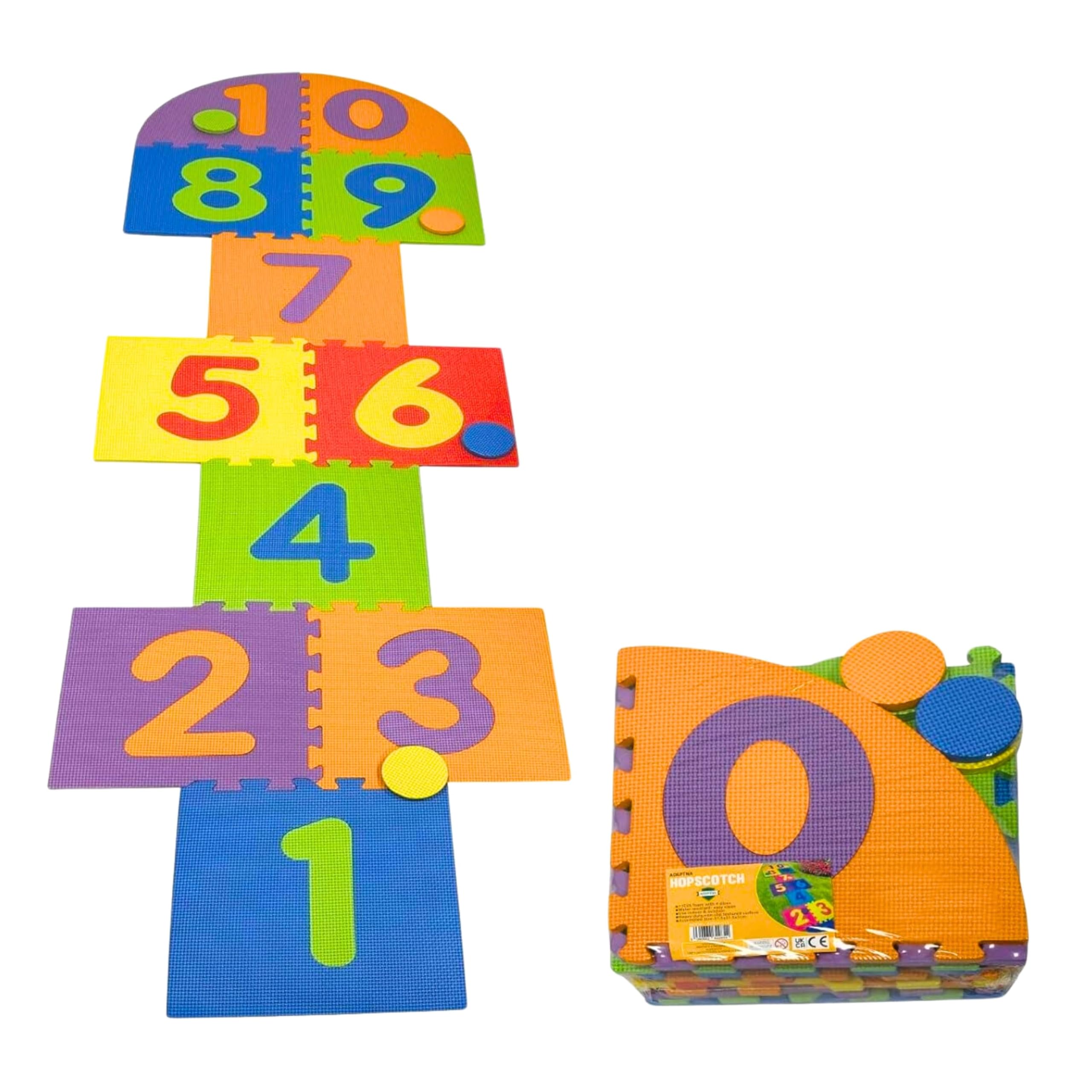 ADEPTNA Heavy Duty Giant EVA Foam Hopscotch - Family Garden Games – The Original Playground game for all ages