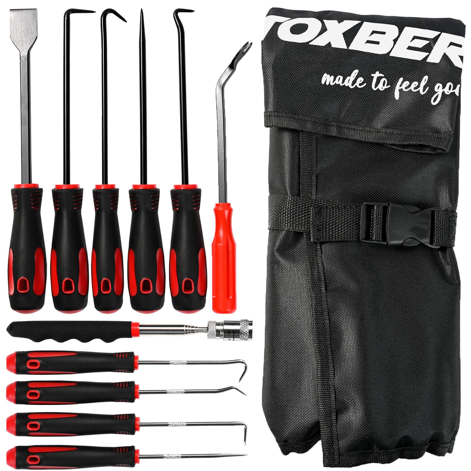 AUTOXBERT Hook Pick Set, 11 Piece Set with Scraper Auto and Electronics Maintenance Tools