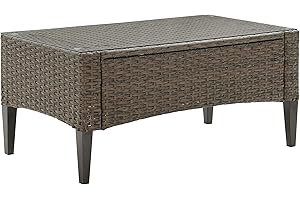 Crosley Furniture CO7162-LB Rockport Outdoor Wicker Coffee Table, Light Brown