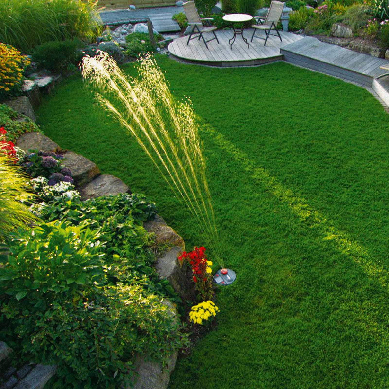 Gardena Sprinklersystem Vielflächen-Versenkregner AquaContur automatic: Rasensprinkler für die Bewässerung unregelmäßig geformter Rasenflächen bis 350 m², 25 - 360° Beregnungssektor (1559-29) 6