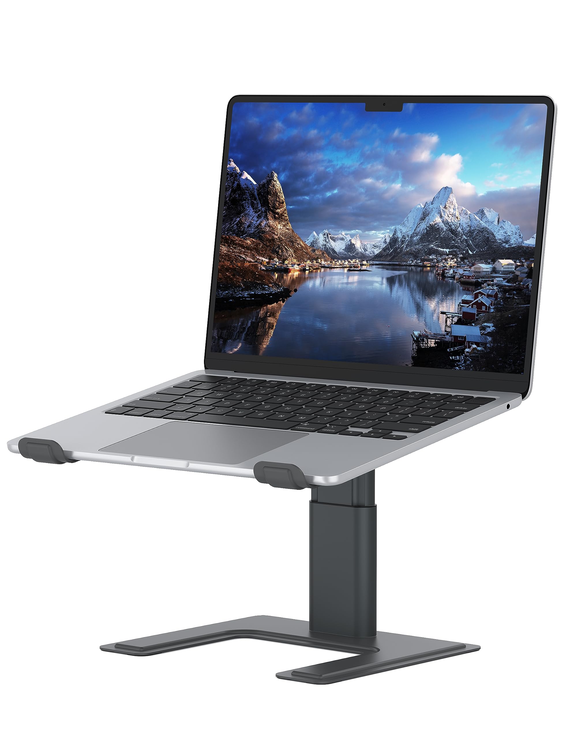 ALASHI Laptop Stand for Desk, Computer Stand Adjustable Height, Ergonomic Notebook Laptop Riser, Aluminum Metal Holder Compatible with 10 to 17.3 Inches Notebook PC Computer, Grey