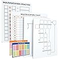 SCRIBBLEDO Dry Erase Division Multiplication Chart Whiteboard & Division Practice White Board Double Sided Times Table Math Manipulatives for Kids Students Classroom and Home Whiteboard Lapboard